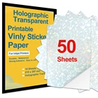 A4 виниловая наклейка, бумага для печати, этикеток, Цветочная прозрачная наклейка, этикетка сделай сам, блестящая бумага, клей для струйного принтера