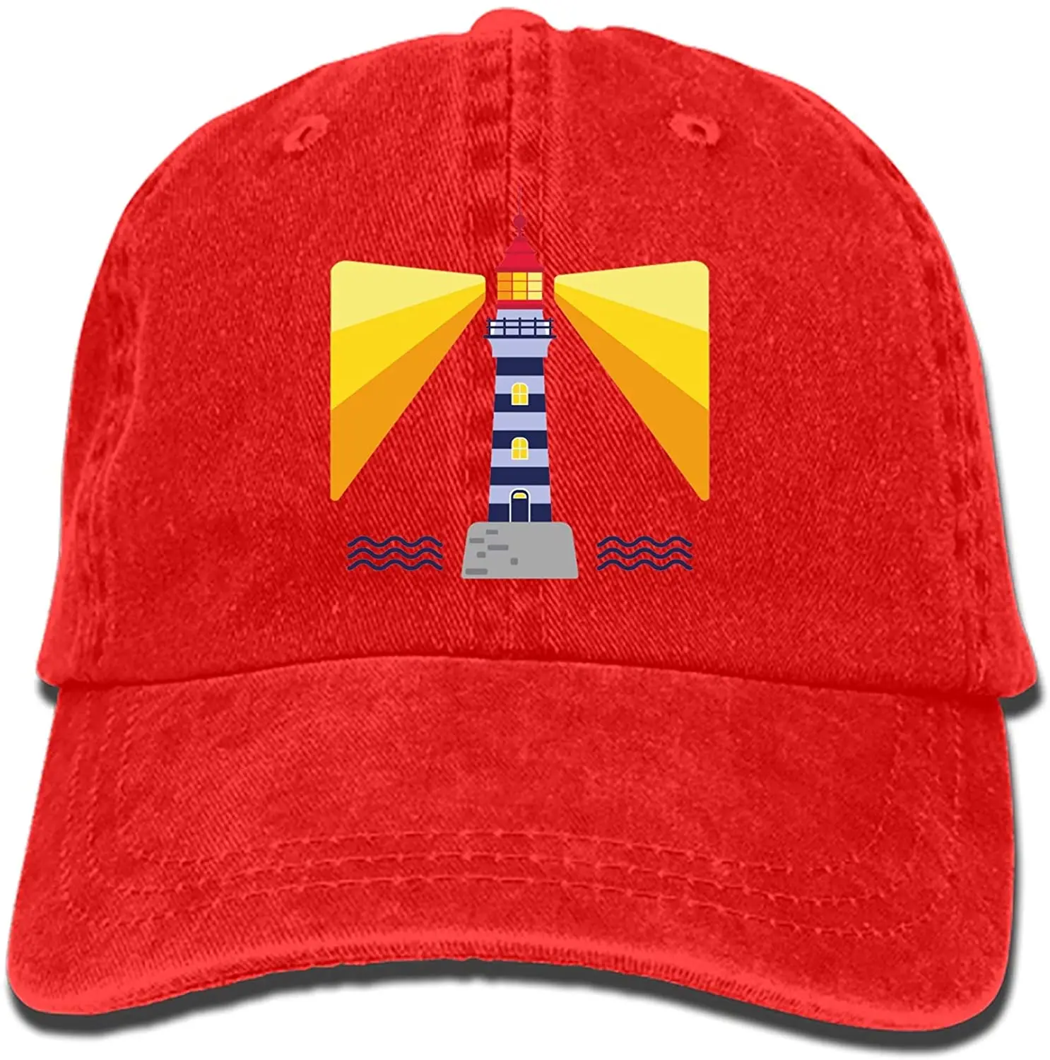 

Lighthouse Denim Baseball Caps Hat Adjustable Cotton Sport Strap Cap for Men Women