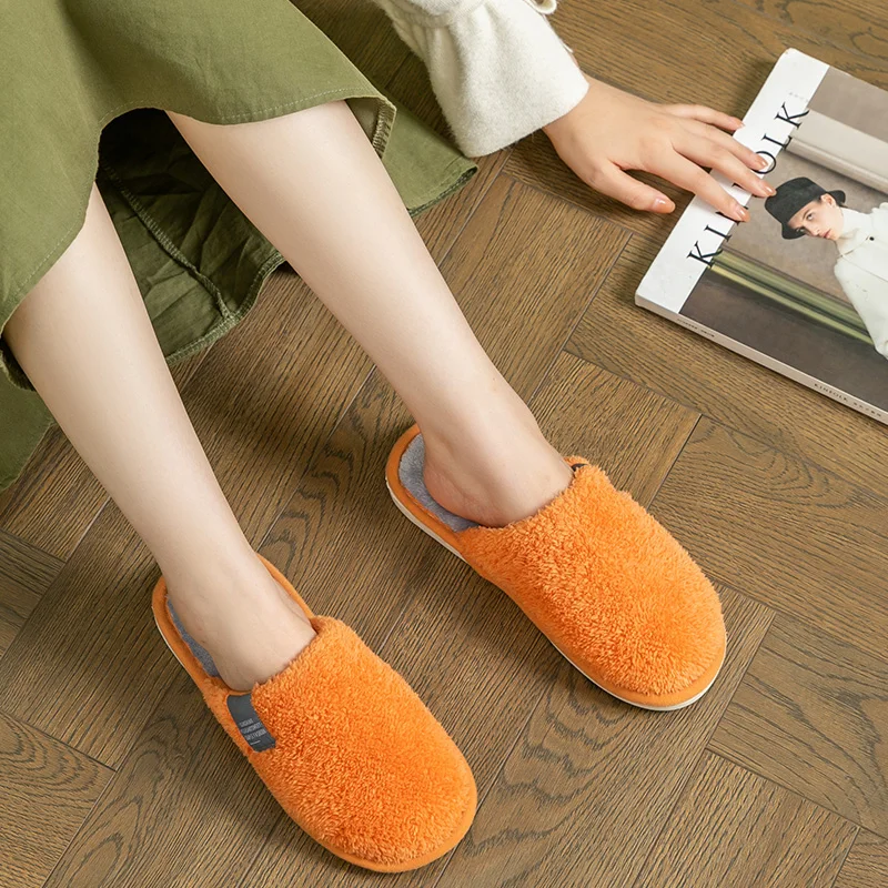 

Women's Fur Shoes Autumn 2021 Indoor Floor Candy Color Plush Slippers Man Home Comfort Soft Casual Slides Winter