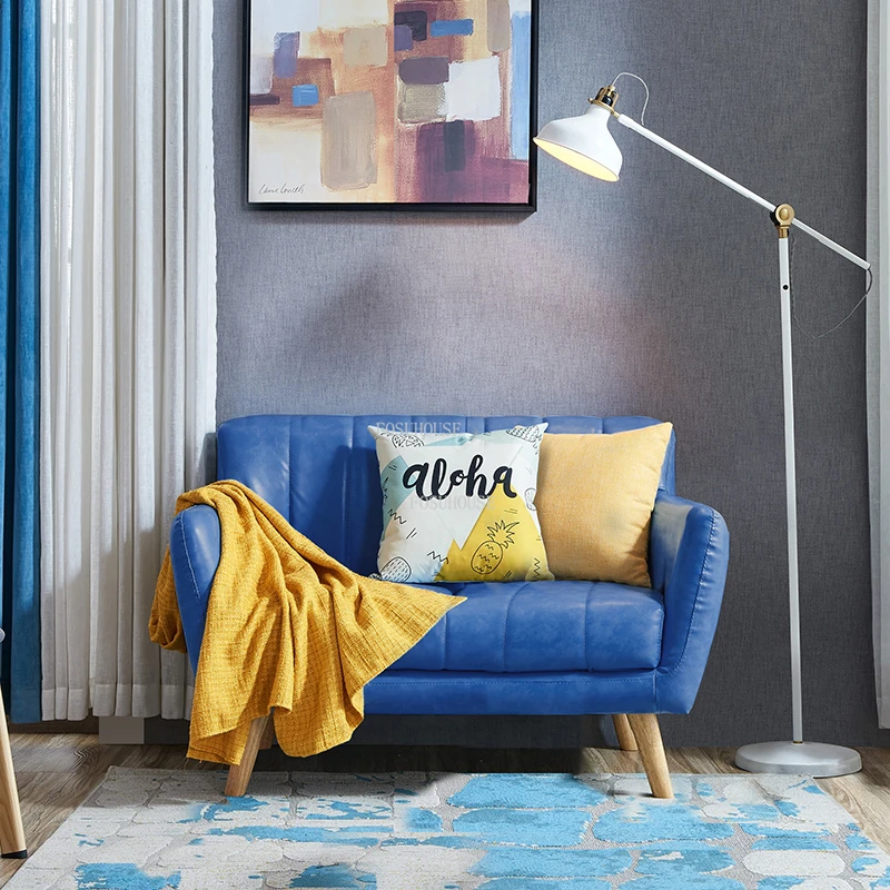 Скандинавская кожаная ткань для гостиной диваны маленькой квартиры диван отдыха