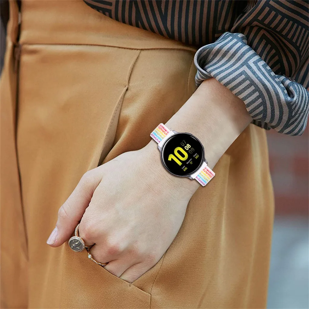 Замена нейлоновый спортивный бесшовный ремешок для наручных часов samsung активный