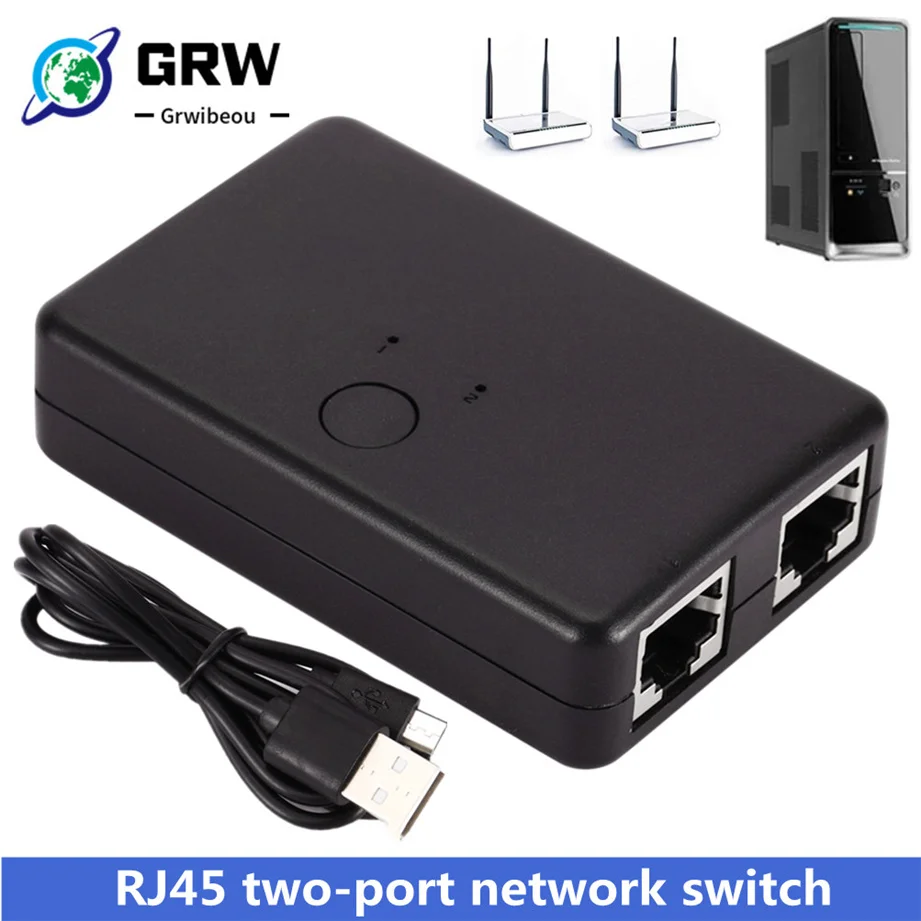 

Внешний сетевой коммутатор 2 в 1, селектор, 2 порта RJ45 CAT6 LAN хаб, сетевой Ethernet-Кабель для ноутбука