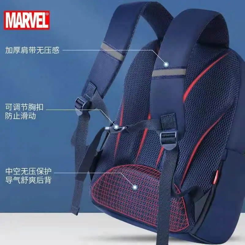 Disney New Mickey School Bags For Boys Primary Student Shoulder Orthopedic Backpack Spider Iron Man Captain America Mochilas