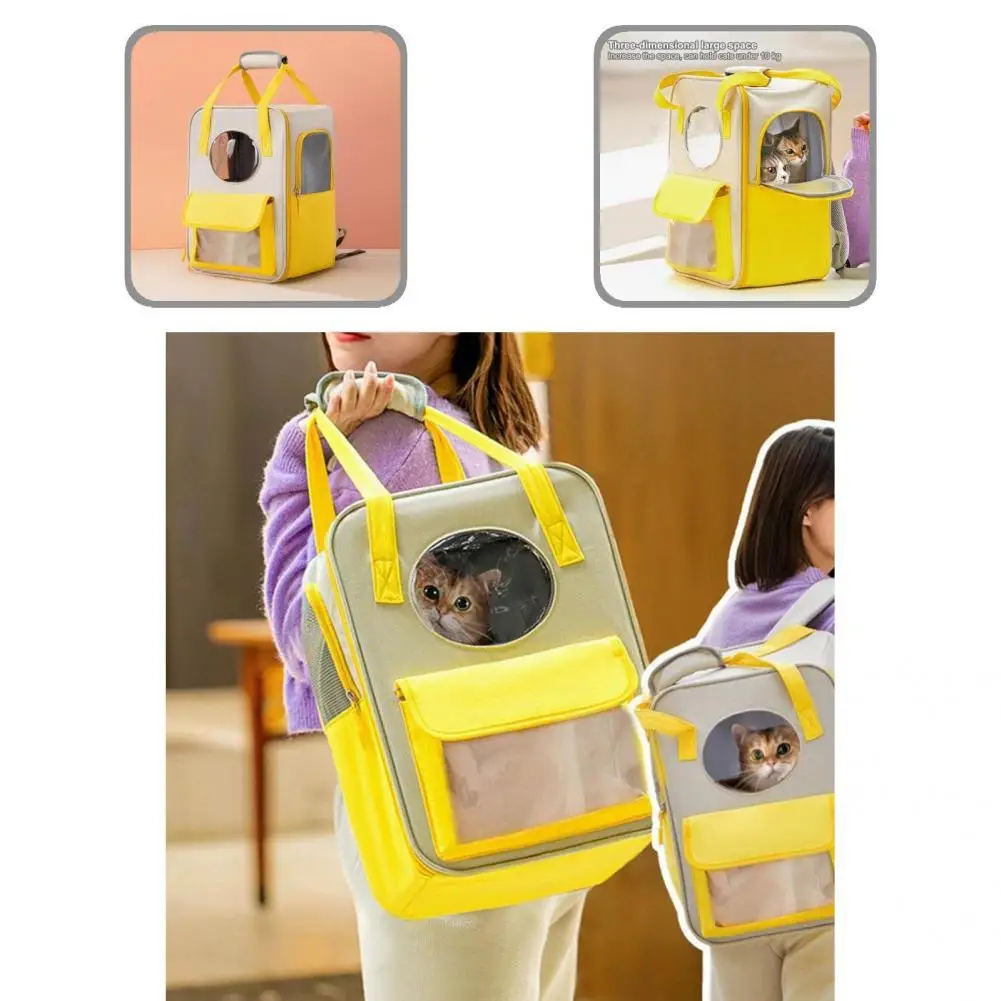

Lovely Cat Carrier Pocket Adorable Lightweight Net Yarn Cat Carrier Shoulder Bag Pet Backpack Cat Carrier Pocket