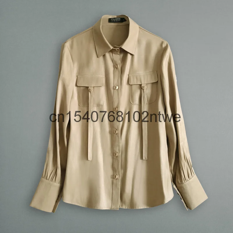 

Женская рубашка с длинным рукавом, в европейском стиле, весна-осень-зима 2021, новая модная маленькая рубашка с отворотом, тонкий и изумительн...