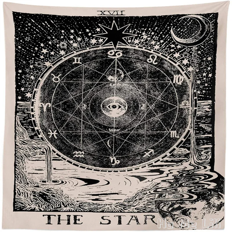 

Tarot Star By Ho Me Lili Tapestry Wall Hanging Psychedelic Celestial Medieval Decor For Bedroom Living Room College Dorm