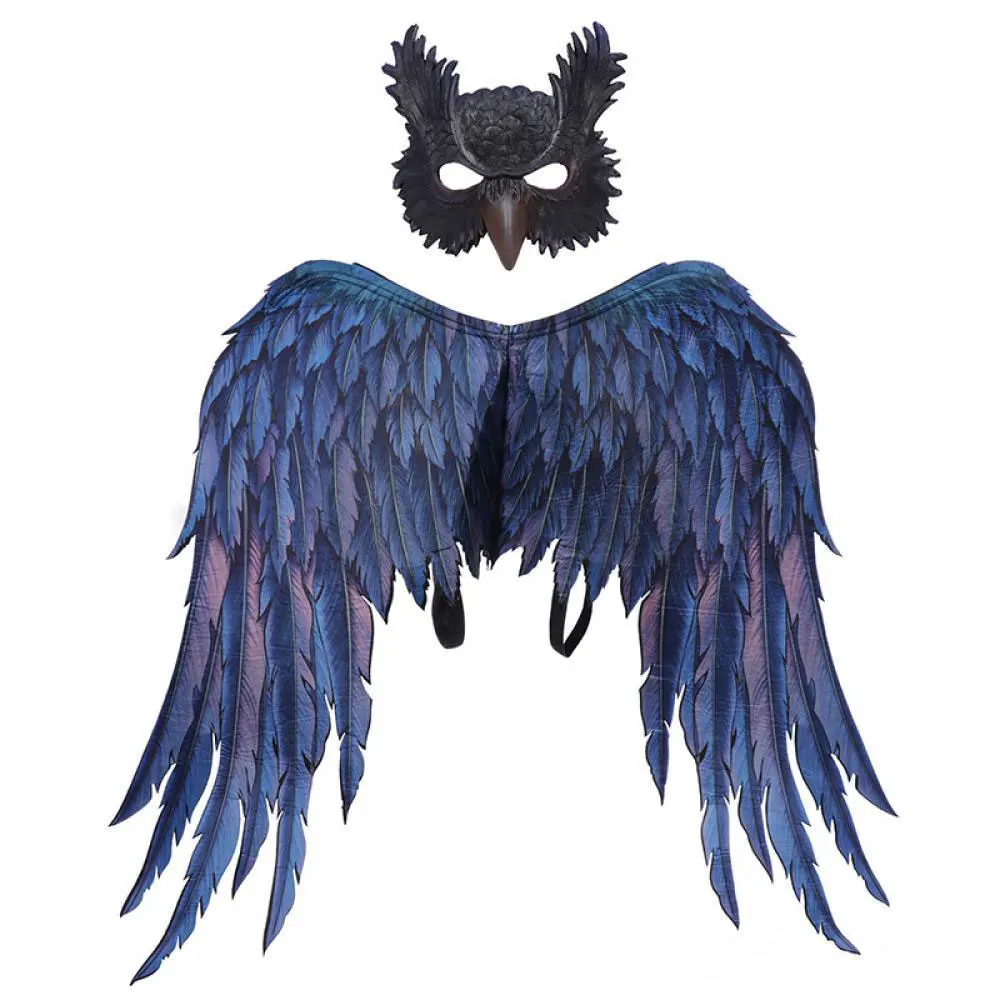 

WAYLIKE Halloween Dragon Wing Owl Mask Suit Non-Woven Fabric Party Wings Prop Masquerade Accessories Lucifer Demon Wing