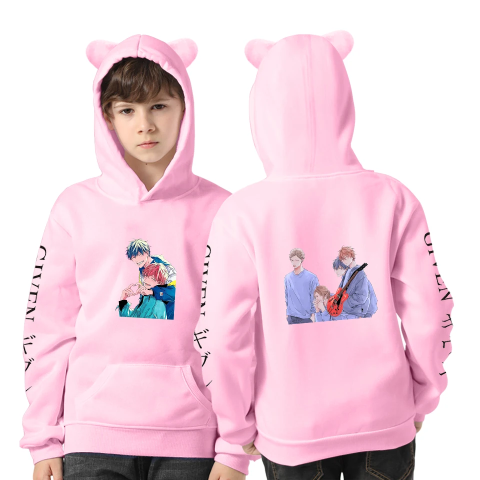 

The Future of Being Given Hoodie Cat Ears Cap Given Children's Hoodie Crop Top Long Sleeve K Pop Boys and Girls Clothes