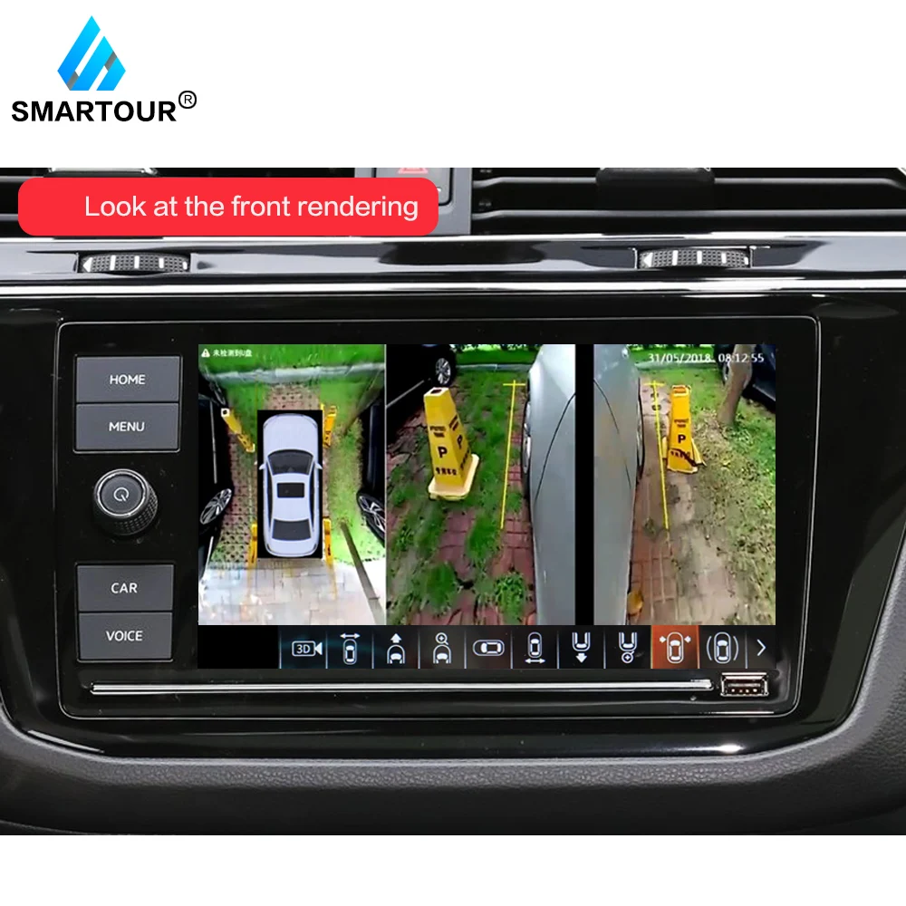 Автомобильная камера заднего вида Smartour AHD 3D с углом обзора 360 градусов 4 камеры DVR