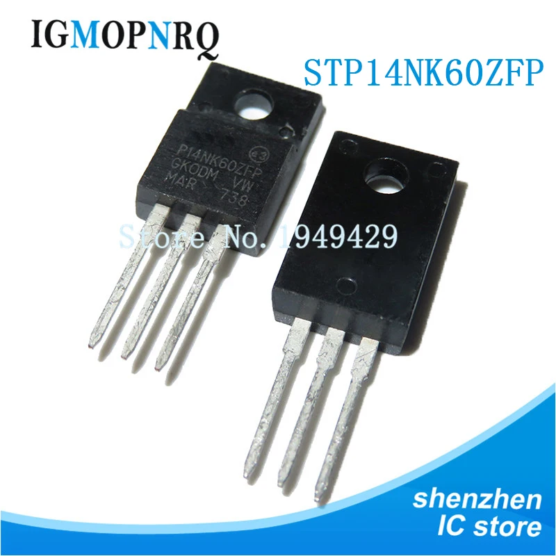 5 шт. STP14NK60ZFP TO-220 STP14NK60 TO-220F 14NK60 новый 100% | Электронные компоненты и принадлежности