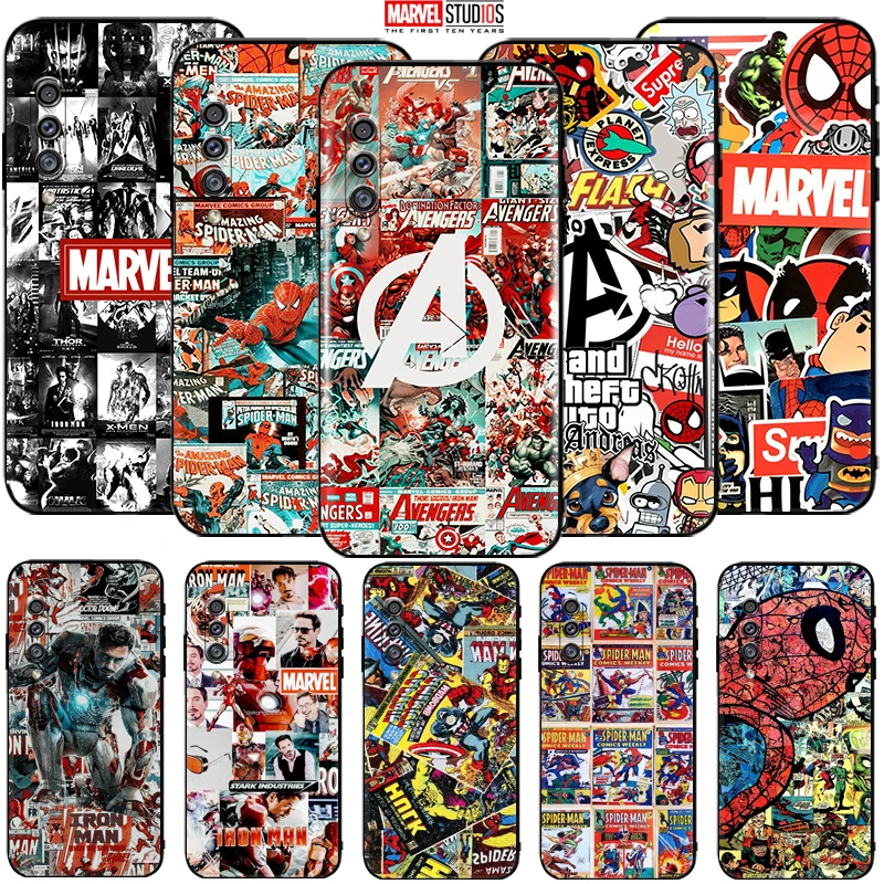 

Phone Case For Samsung Galaxy A30 A30s Funda Cover Marvel Avengers Comics Iron Man SpiderMan Thor Hulk Deadpool Venom