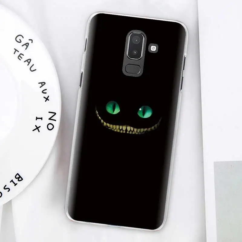 Чехлы Alice in Wonderland Cat для samsung Galaxy J4 Plus J6 Plus J8 J3 J5 J7 J5 Prime, Жесткий Чехол