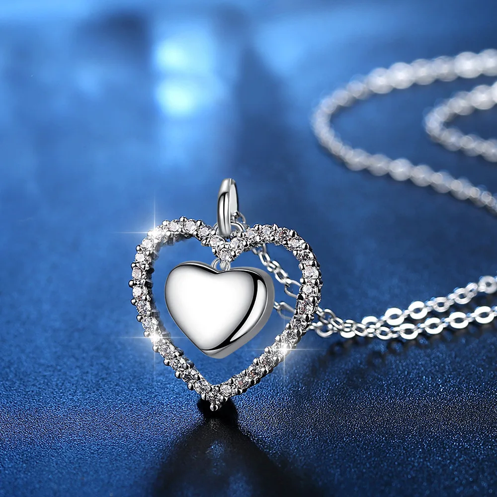 Женское колье чокер в форме сердца из стерлингового серебра 925 пробы свадебные