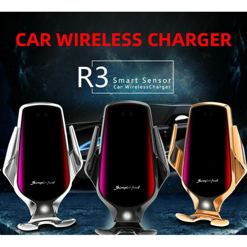 r1 r2 r3 r9 wireless charger automatic clamping smart sensor qi induction car phone mount holder rack for ip x xs sam 1 free global shipping
