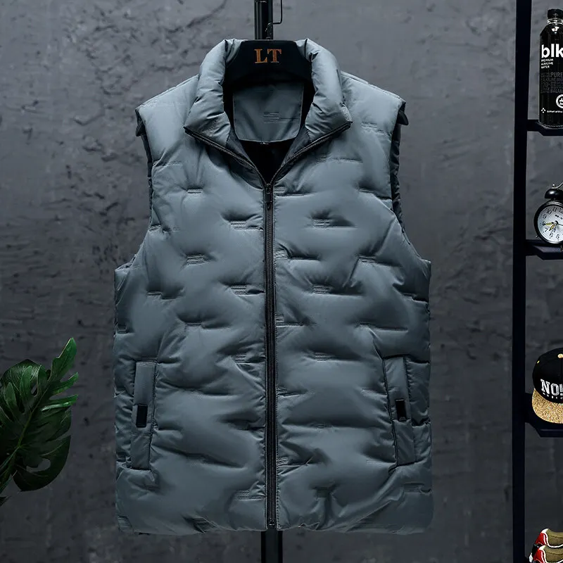2021 autumn and winter cotton new men's Korean cotton vest youth vest men's coat vest cotton back fashion