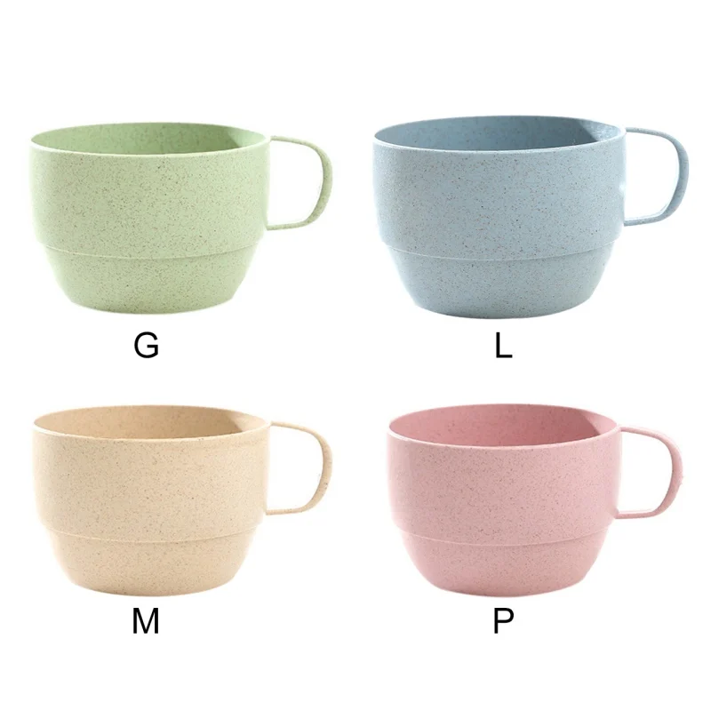 

Kitchen Drinking Drinkware Wheat Straw Milk Coffee Cup Biodegradable Breakfast Cup With Handle Environmental Teacup For Home