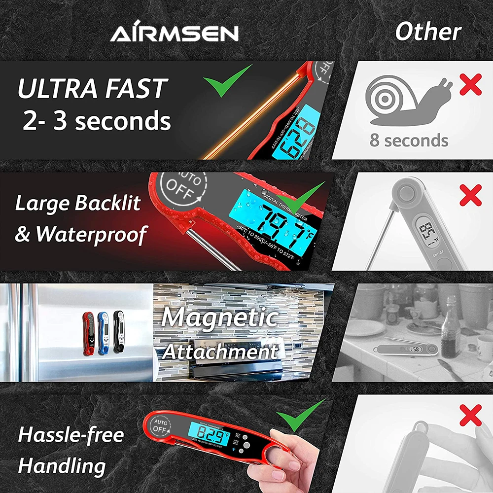 

Food Thermometer Digital Kitchen Thermometer Meat Water Milk Cooking Probe BBQ Electronic Oven Waterproof Kitchen Tools