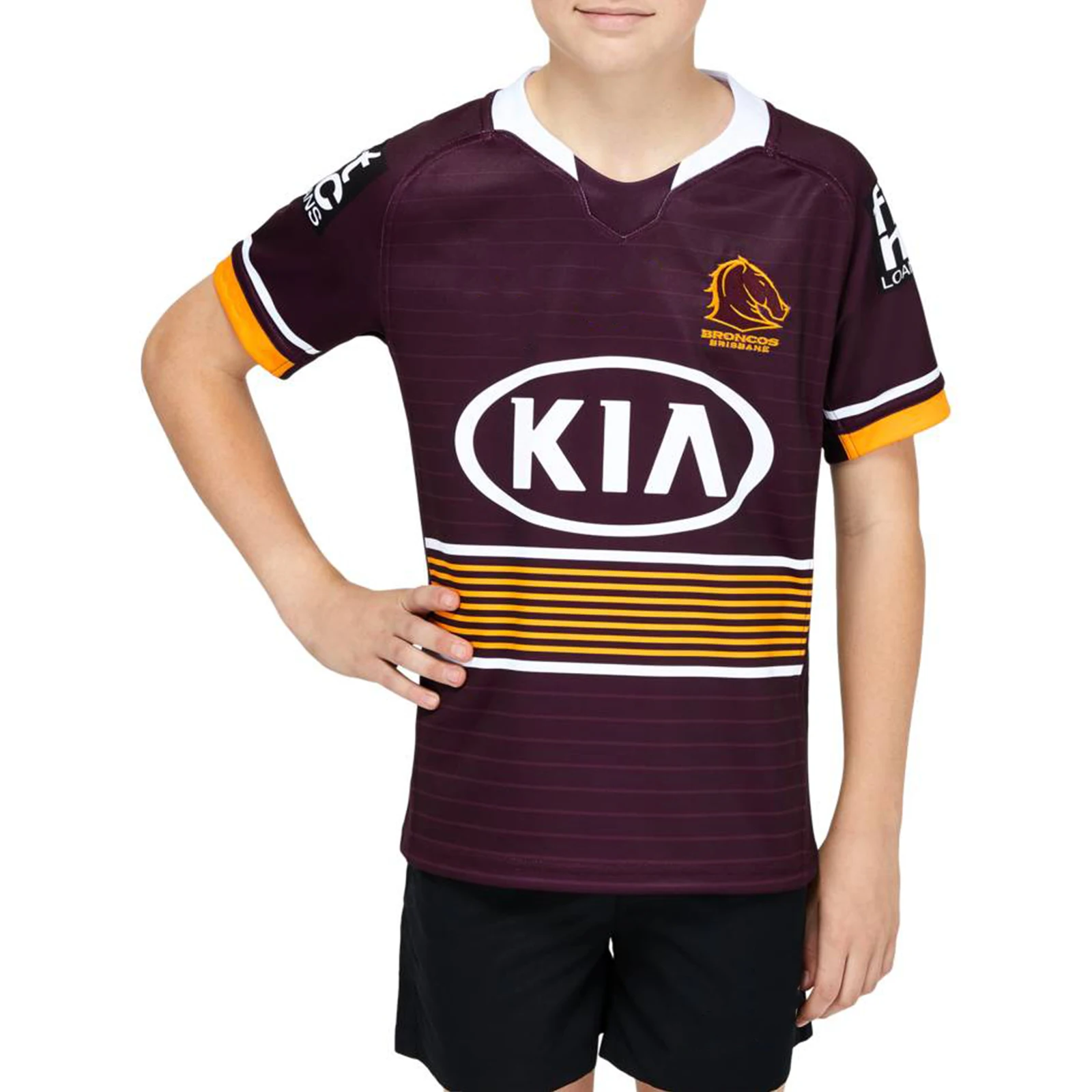 

2021 Brisbane Broncos Kids Home Rugby Sets Sport Jersey