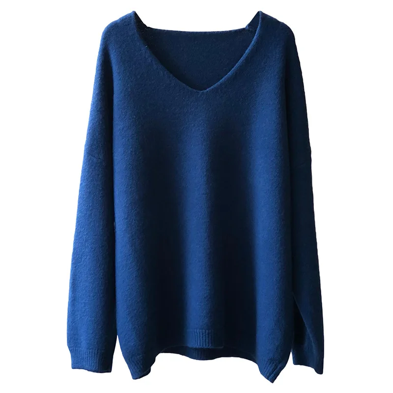 

2020 New Autumn Winter Women Sweater Soild Color Basic Clothes Fashion Long Sleeve Pullovers Kintted V Neck Female Loose Tops