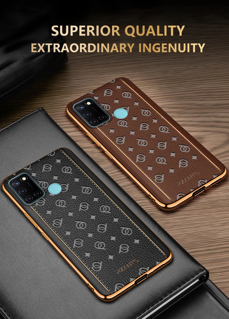 

Rzants for Oppo Realme C17 Realme 7i 4G Case Stars Moon Ultra Thin Electroplate 3D Leather Business Cover Phone Casing
