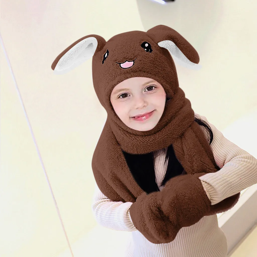 Милый 3 в 1 головной убор перчатка шарф можно перемещать подушка безопасности