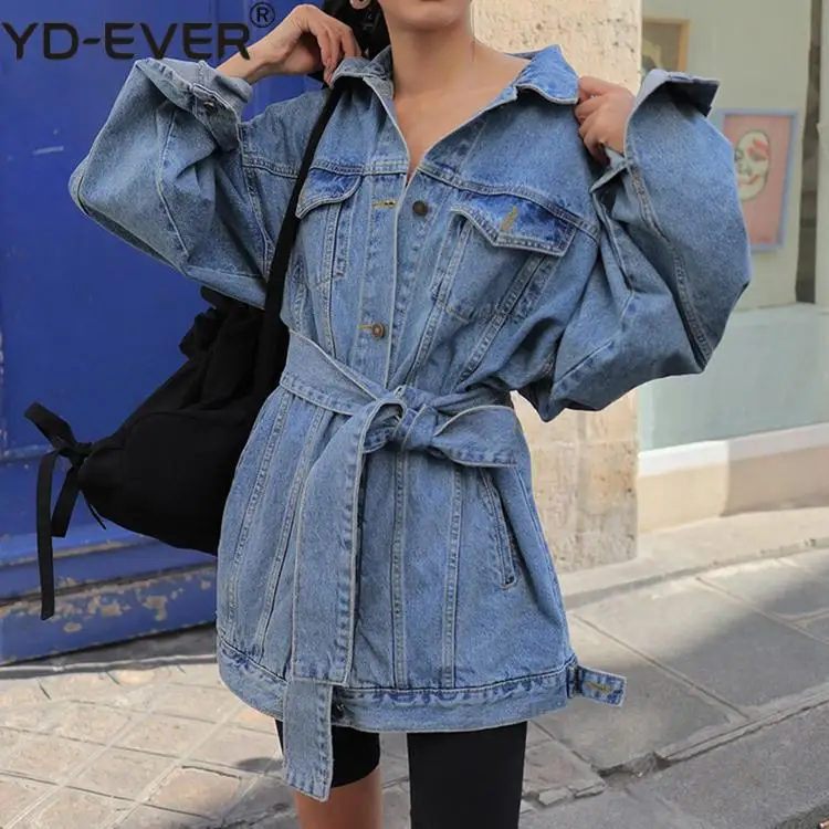 Новинка 2020 осенне-зимние женские джинсовые куртки верхняя одежда на шнуровке с