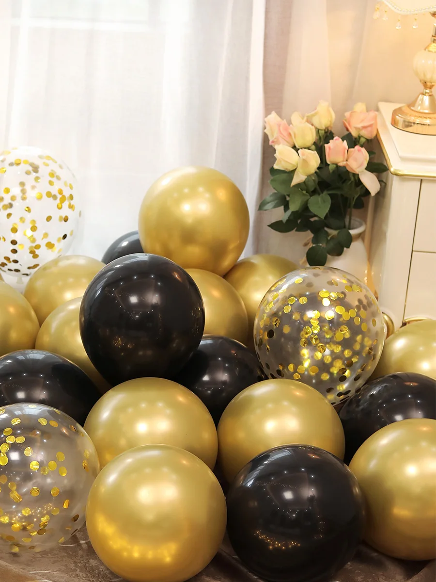 

50pcs 12 inch Metallic Gold White Pearl Balloons Baby Shower Wedding Birthday Party Navy Blue Gold Confetti Ballon Decor Kids