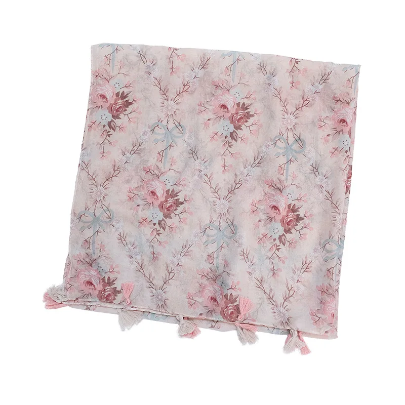 

plain shawl soft Florals Printed yellow scarve soft foulard tassel women hijabs Viscose scarf winter wrap shawls