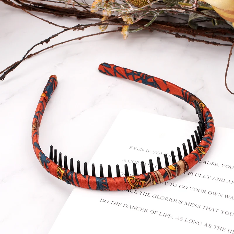 

CN Fashion Headdress Solid Cloth Headband Wrap Bezel With Teeth Hair Hoop Hairband Headwear For Women Anti-slip Hair Accessories