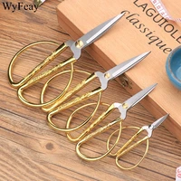 stainless steel gold sewing scissors short cutter durable high steel vintage tailor scissors for fabric craft household diy tool