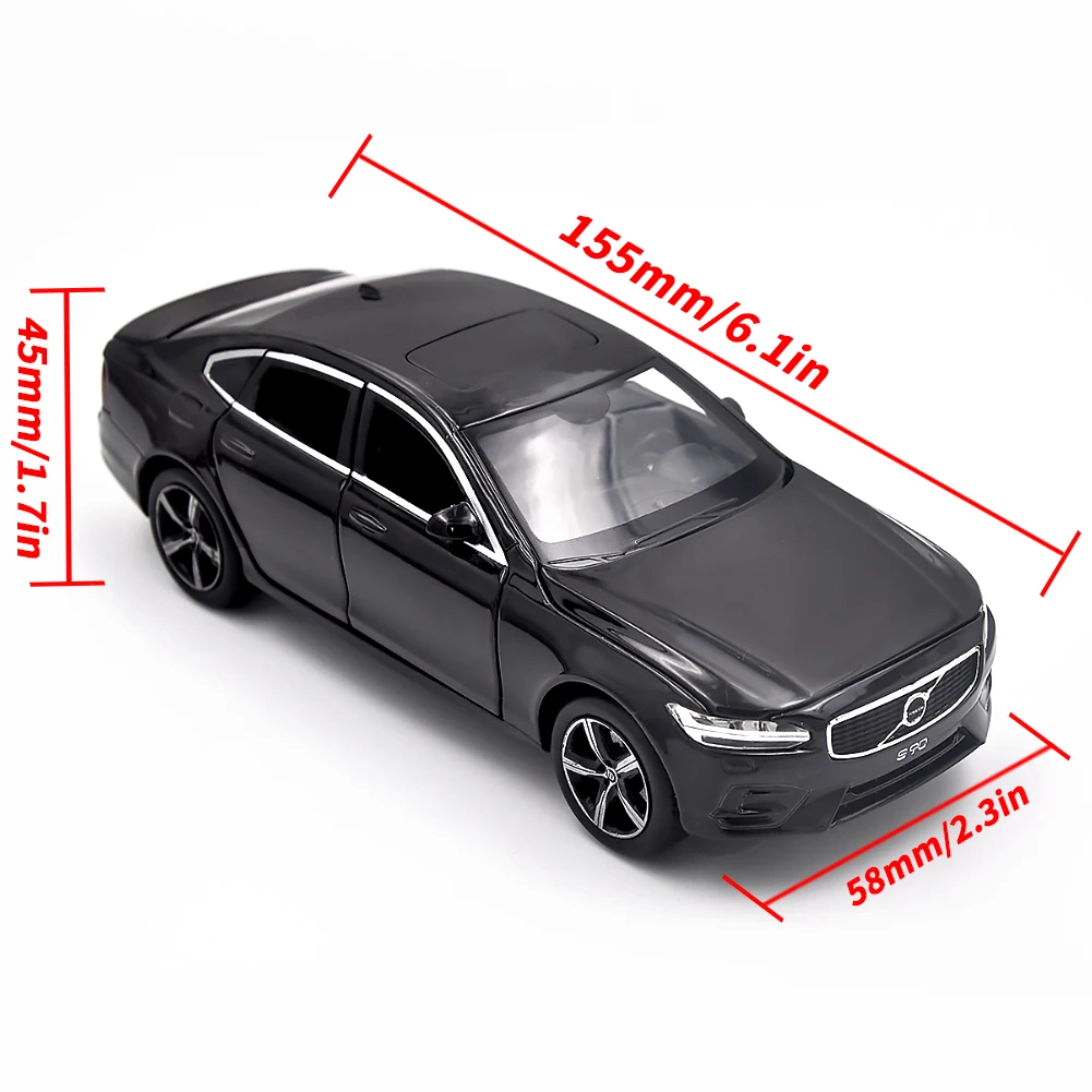 Лицензированный роскошный автомобильный седан 1:32 для VOLVO S90 металлический сплав