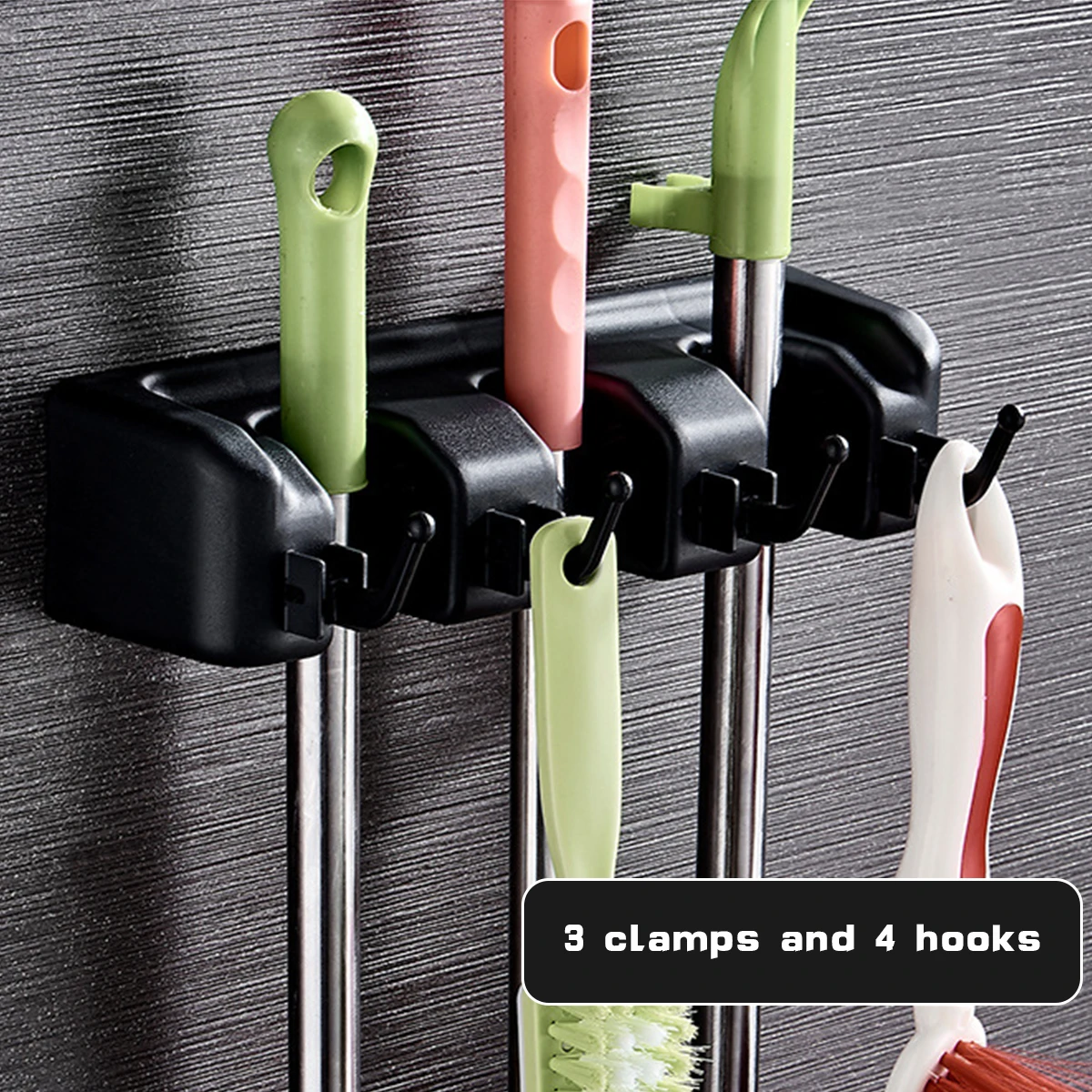 

Wall Mount Mop Holder Brooms Brushes Organizer Storage Hanging RackMop Rack