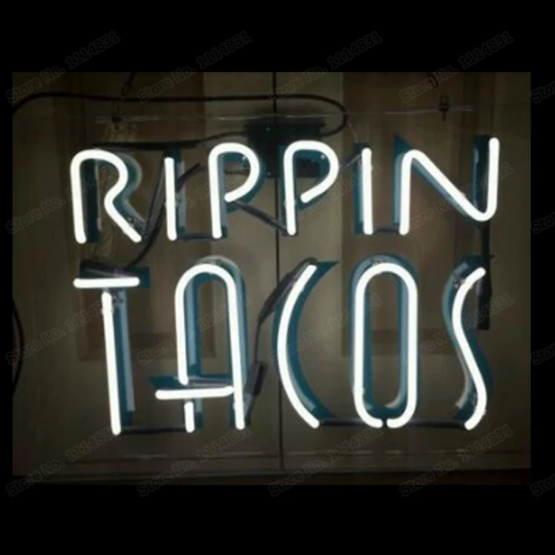 Мексиканская тарелка RIPPIN TACOS жареная Тортилла неоновая вывеска ручная работа