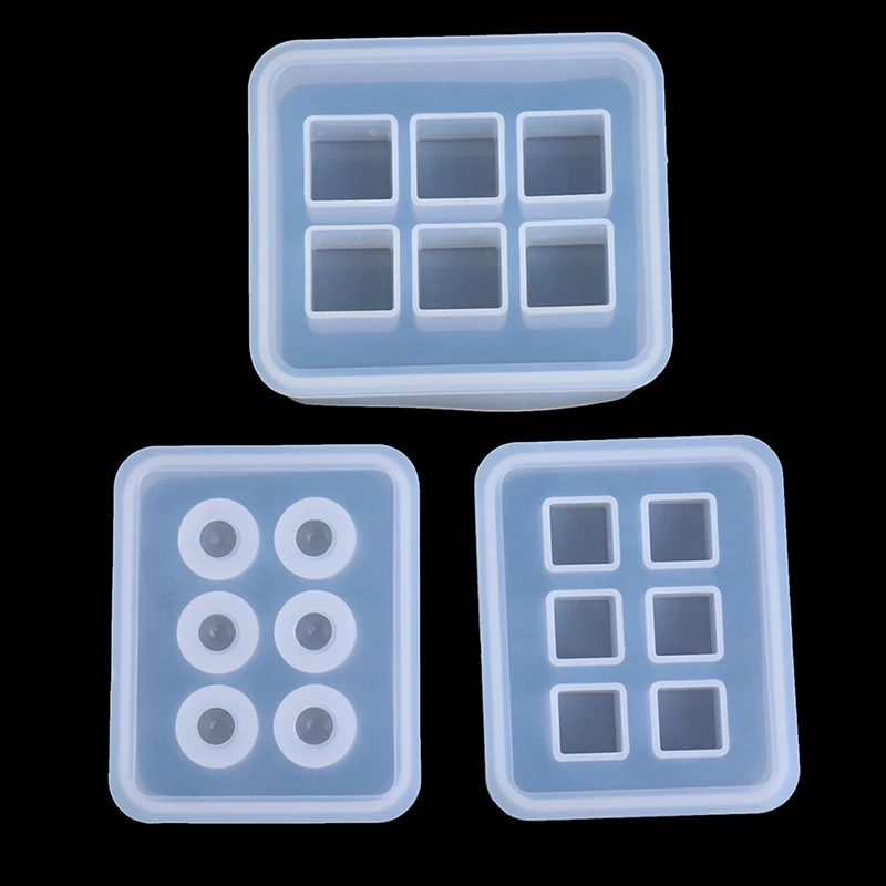 

Transparent 6 Hanging Holes Rectangle Silicone Bead Mould Square Ball DIY Epoxy Jewelry Mold Resin Molds For Jewelry Gift