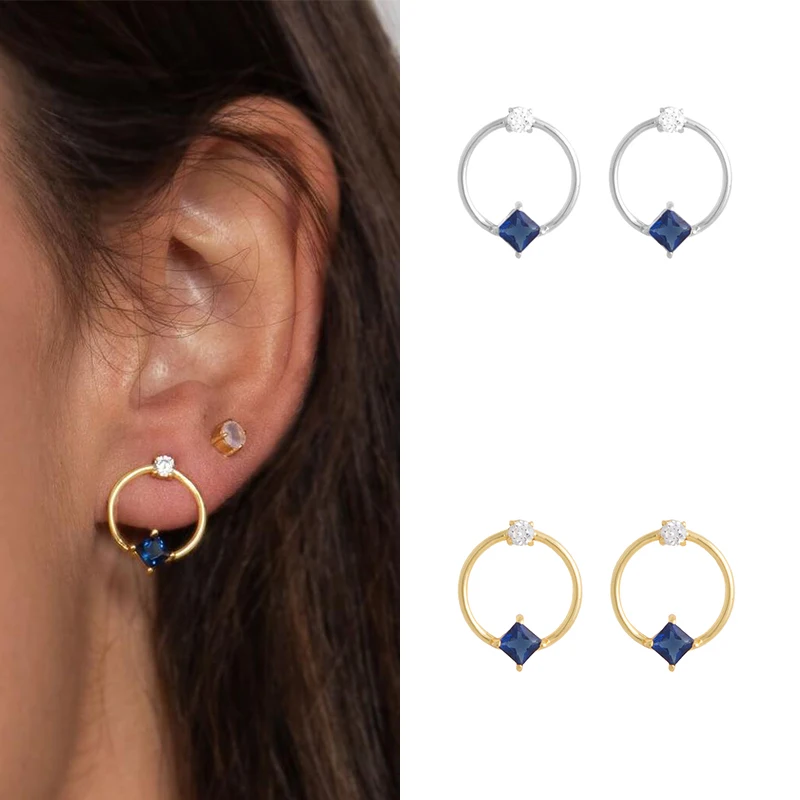 

ISUEVA Gold Filled Geometric Huggie Earrings Cubic Zircon Hoop Earrings Pendientes Aretes Women Piercing Fashion Jewelry