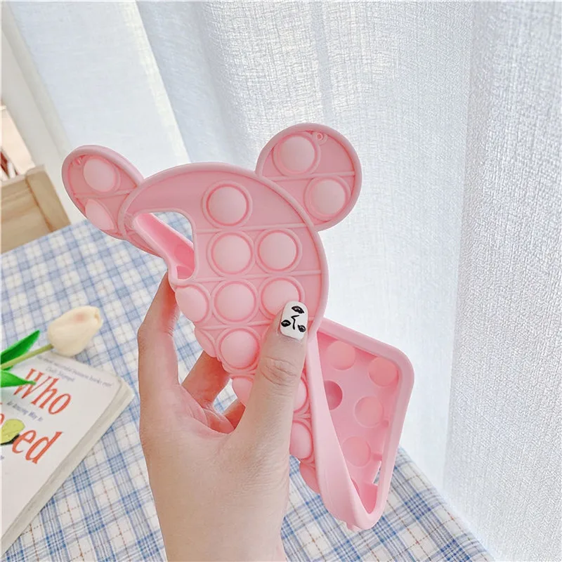 

Agrotera Soft Silicone Case Cover for iPhone 7 8 Plus X XS XR 11 Pro Max SE 2020 12 mini Rainbow Mouse Ears Pineapple Bear