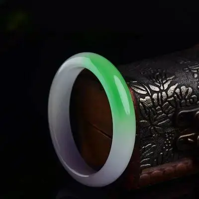 

zheru jewelry natural Burmese jade two-tone 54-64mm bracelet, elegant princess jewelry, gift for mother to girlfriend