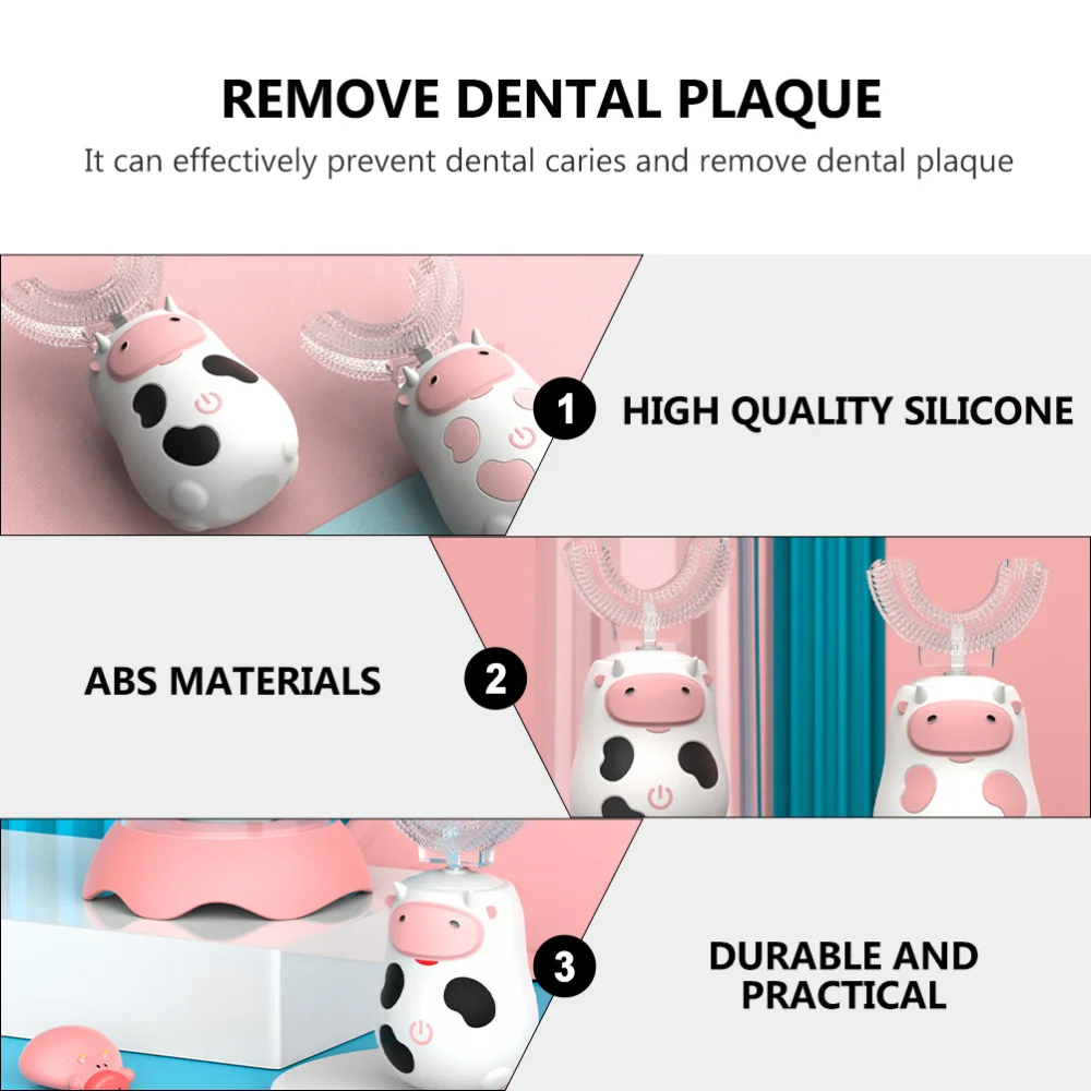 

1 Set U-Shape Toothbrush Cow Shape Baby Toothbrush Sonic Electric Toothbrush