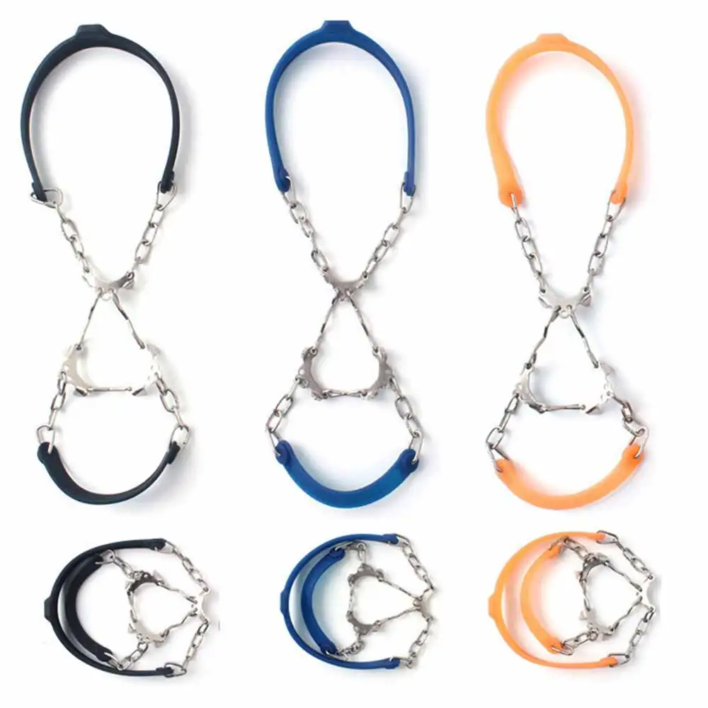 

1Pair Shoe Spikes Outdoor Chain Ice Gripper Cleats Crampon Anti Slip Sports Silicone Snow Winter Hiking 6 Teeth Climbing Hiking