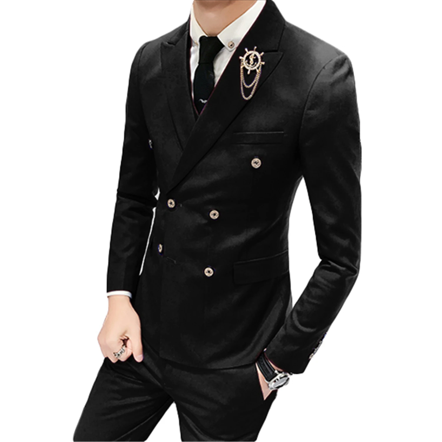 Для Мужчин's костюм 2 шт. двубортный Свадебные Смокинг Пиджаки Slim Fit женихов