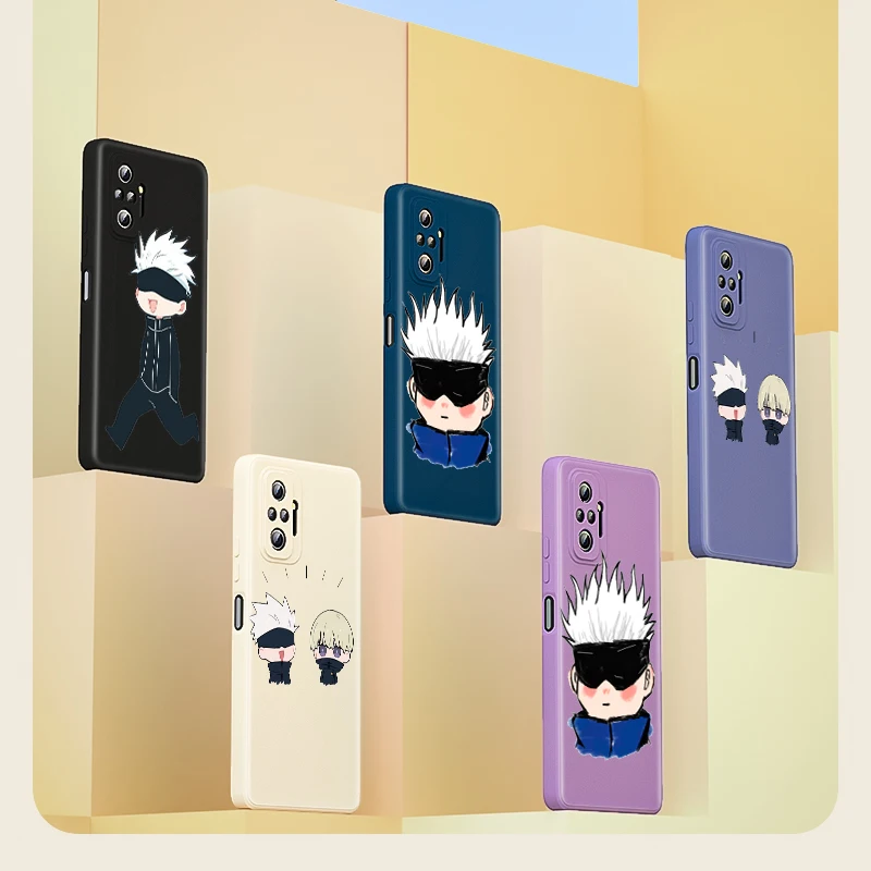 

Jujutsu Kaisen Cartoon Art For Xiaomi Redmi Note 10 9 Pro Max 5G 10T 10S 9T 9S 8 7 Liquid Silicone Soft Cover Phone Case