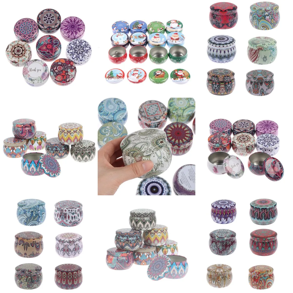 Пустая жестяная коробка банки для свечей контейнеры изготовления фитили