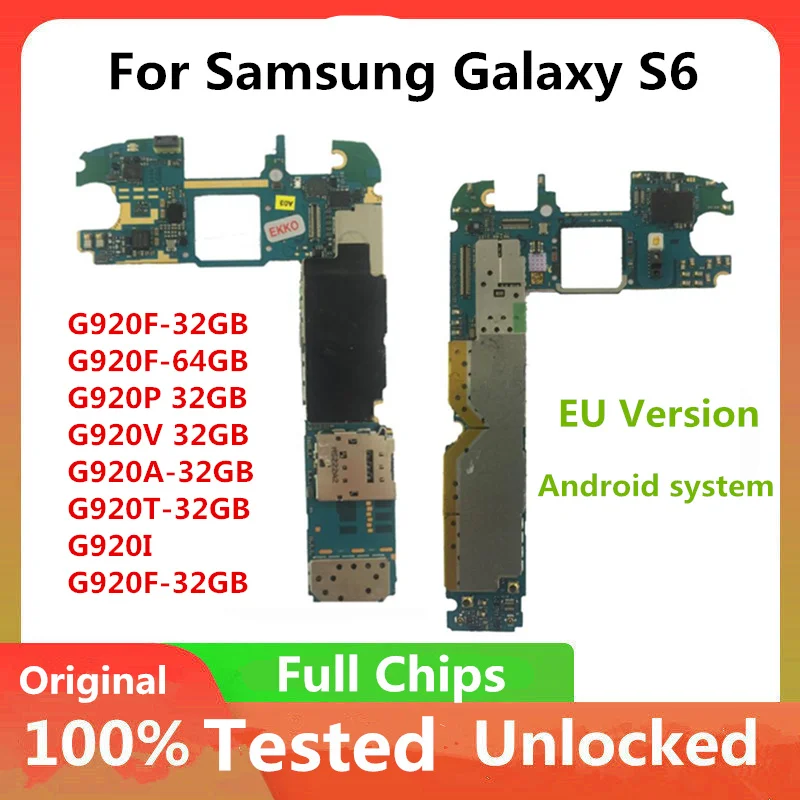 Разблокированная материнская плата для оригинального Samsung Galaxy S6 G920F 32 ГБ