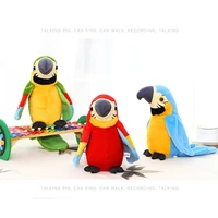 electric talking parrot plush toy cute speaking record repeats waving wings electroni bird stuffed plush toy kids birthday gift