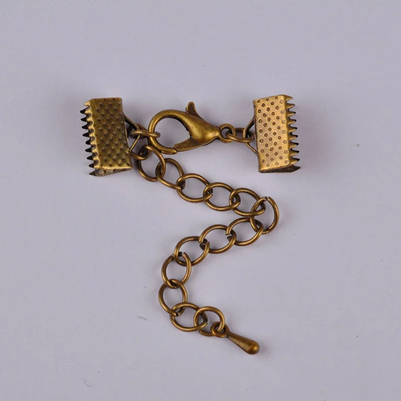 50 комплектов зажимов для застежки наконечники шнура ленты кожаный зажим