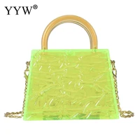 acrylic box bag women handbag transparent purse with crossbody bags female 2020 green mini clear handbags travel bolso mujer