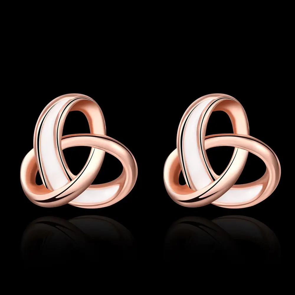 Серьги Hemiston цвета розового золота с треугольным соединением индивидуальные