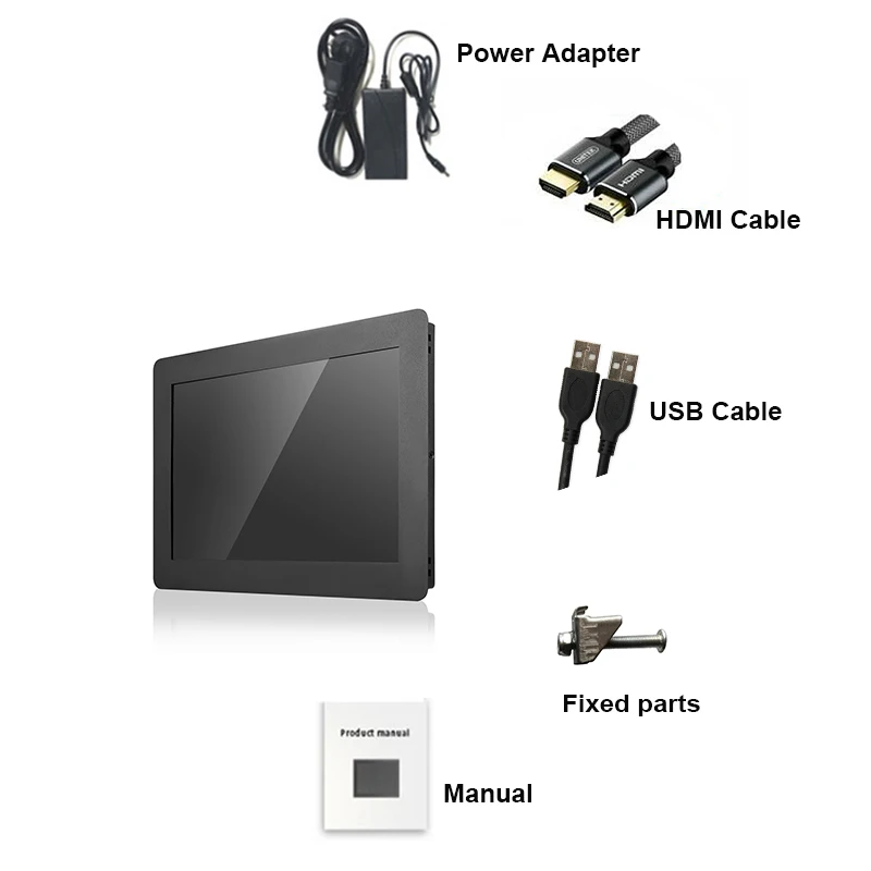12-дюймовый 1280x800 широкий ЖК-экран ZHIXIANDA Встроенный монитор для промышленного