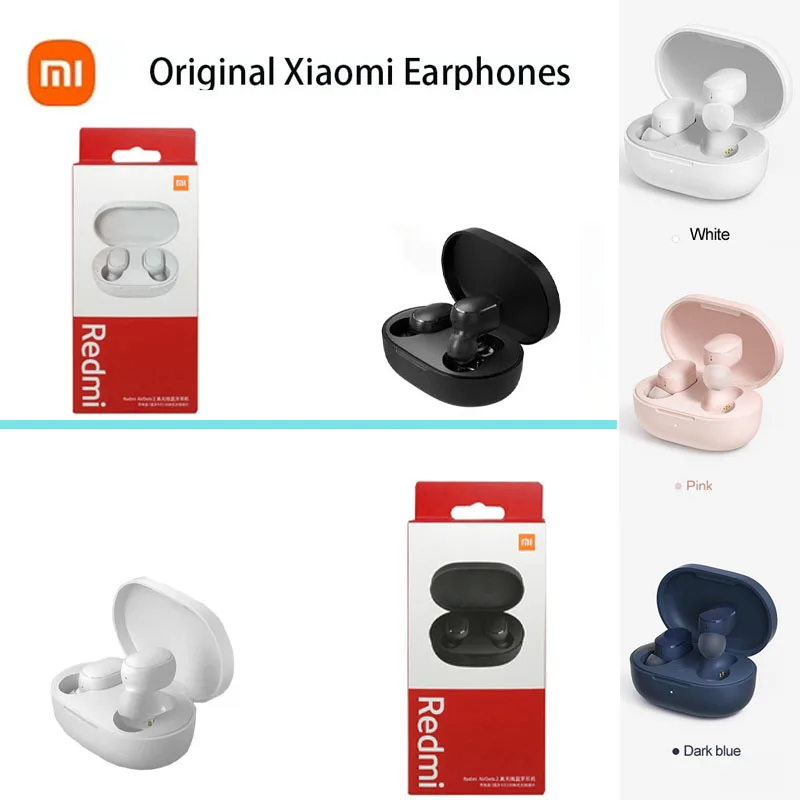 

3 pieces Original AirDots 2 wireless earphones Bluetooth 5.2 TWS Xiaomi earphones Airdots 2 white in-ear waterproof Airdots 3