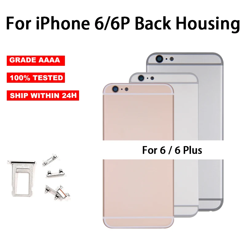 Задний корпус для IPhone 6 6Plus Крышка батарейного отсека средняя рамка с боковыми